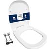HYDRO HOME Copriwater Compatibile con Ideal Standard Tesi,Tavoletta WC Termoindurente Avvolgente, Sedile WC robusto, Cerniere Fisse in Acciaio Inox, Binaco, Montaggio rapido, Bianco