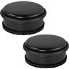 ALSTEN TECH Set di 2 fermaporta moderni ed eleganti in acciaio inox verniciato a polvere, senza montaggio, pesanti e robusti, 2 pezzi, nero opaco, con anello in gomma