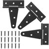 MOCNT 3 Pezzi Cerniere a T con Viti 75mm Cerniere a T per Cancello 3 Pollici Cerniere per Cancelli da Fienile Cerniere per Porte in Legno Cerniere per Capannoni Porta da Giardino Nero