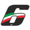 4R Quattroerre.it 13226 Numero Racing 6 Mini, Tricolore Italia, 27 x 37 mm, 3 x 2,5 cm