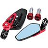 ETOPARS Specchietti Retrovisori Moto da 22mm 7/8 pollici Specchietto Moto Manubrio Alluminio Specchi Retrovisori Laterale Blu Antiriflesso Convesso Specchio Rosso
