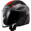 LS2, Casco Moto Jet COPTER II DISTON Gloss Grey Red, XXL