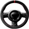 WQKRBMGU Copertina per Volante in Alcantara Cucita a Mano, Compatibile con Mini Cooper/Cooper S One, 38 cm di Diametro, Pelle in Microfibra
