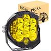 PICAA LED Luce da Lavoro 1pcs 5 Pollici 50W LED ambra Giallo Luce da lavoro Bar Side Shooter Off Road Spot Flood Combo Driving Lamp Fari fendinebbia impermeabili per Jeep Truck ATV SUV Car