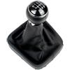 VOALVT Testa Leva Cambio Per VW Per Golf 5 Per A5 MK 2004 2005 Per Golf 5 Per Plus 2004 2005 2006 2007 2008 Pomello Del Cambio A 5/6 Velocità Con Cuffia In Pelle Marce Leva Pomello(6 Speed3)