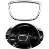 ontto Anello decorativo per volante auto, accessorio interno adatto per Audi A4 B6 B7 B8 A6 C6 A5 Q7 Q3 Q5 A3 8P S3 8V A4L A6L Logo adesivo per volante adesivo per accessori auto B argento
