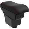 OYHCM Bracciolo Centrale per VW POLO Mk5 6R Vento 2002-2009, Doppio Scomparto, Pelle Nera, Facile da Installare, Accessorio Auto Personalizzato