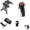 MOTO SPORT MONDO COMPATIBILE CON BENELLI BN 302 PORTATARGA PER MOTO REGOLABILE UNIVERSALE + LUCE TARGA A 4 LED BIANCO TUTTO OMOLOGATO LAMPA NERO OFFERTA KIT MOTO SPORTIVO