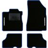 QUEMAR Tappetini Auto per Dacia Sandero, Bordo Blu, 2 Ricami | anche Stepway / 2012-2020 / Kit Tappeti Moquette e Gomma su Misura / Set 2 Anteriori +2 Post./ Ricami e Colori Personalizzati