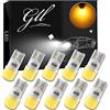 GLL T10 Lampadine LED, Giallo 501 W5W Lampadine LED 2835 3 SMD 90 Lumen Corpo in Ceramica per Cupola Luci Luci di Licenza Luci del Bagagliaio