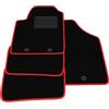 Generico Tappetini compatibili con Hyundai i10 2008-2011, bordo rosso, kit tappetini auto personalizzati, set tappeti in velluto, tappeto auto