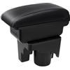 YJYWZH Auto Braccioli per Golf 6 Mk6 2008-2013 Jetta Mk5 2006-2011 Vento Wagon 2009 2010 Doppio Strato Scatola Portaoggetti Console Centrale Interna with 3 USB Charging Port Nero con Cuciture Bianche