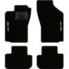 QUEMAR Tappetini Auto compatibili con Alfa Romeo 147 dal 2000 / Kit Tappeti in Moquette e Gomma su Misura (Set 2 Anteriori + 2 Posteriori) / Ricami e Colori Personalizzati (Bordo Nero, 2 Ricami)