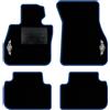 QUEMAR Tappetini Auto per MINI Countryman F60, Bordo Blu, 2 Ricami | 2017-2024 / anche Hybrid / Kit Tappeti Moquette e Gomma su Misura / Set 2 Anteriori + 2 Post./ Ricami e Colori Personalizzati