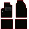 QUEMAR Tappetini Auto compatibili con Panda II 2003-2011 / Kit Tappeti in Moquette e Gomma su Misura (Set 2 Anteriori + 2 Posteriori) / Ricami e Colori Personalizzati (1 Ricamo, Bordo Rosso)