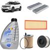 OP Kit tagliando 4 filtri + 4L olio Q8 Elite 0W-30 per Citroen C5 AirCross 1.5 BlueHDi gasolio 2018+