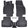J&J AUTOMOTIVE Tappetini Auto in Gomma su Misura per Seat Ateca Dal 2016, Set da 4 Pezzi, 3D - con Bordo Alto, Antiscivolo, Inodore, Colore Nero, TPE