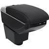 OYHCM Bracciolo Centrale per VW POLO Mk5 6R Vento 2002-2009, Doppio Scomparto, Pelle Nera, Facile da Installare, Accessorio Auto Personalizzato