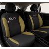 Auto Accessori Lupex | Coprisedili Auto Compatibili con 500X 2014-2023, Set 12 Pezzi, Made in Italy, Tessuto Policotone, Fodere Protezioni Sedili Anteriore e Posteriore (Nero/Beige)