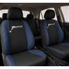 Auto Accessori Lupex | Coprisedili auto compatibili con Grande Punto (2005-2018) con schienale e seduta posteriore divisi 40 e 60, Nero Blu Scuro, Made In Italy, Sedili Anteriori e Posteriori