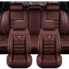 PUDLAII Coprisedili per auto adatti per Audi Q3 S-Line/Q3 Quattro/Q3 Sportback/Q5/Q5 in pelle impermeabile e traspirante 5 posti coprisedili ricambi auto, caffè