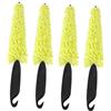HOLIDYOYO Set 4 Pezzi Spazzole Pulizia Auto Gialle Leggere e Portatili Spugna Eva e Ferro Zincato per Cerchioni e Superfici Domestiche