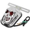 BXNLY Moto Luce Luce Posteriore Per Motocicletta Con Teschio, Luce Freno, Targa, Per Suzuki Chopper, Per Cafe Racer, Fanale Posteriore Per Moto(Chrome)