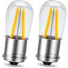 Ruiandsion BA15S 1156 LED Lampadine 6V AC/DC Bianco Caldo, 1141 1003 LED Filamento Singolo Contatto Luci Retromarcia Indicatori per Auto Moto (Confezione da 2)