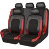YFSRBH Set coprisedili in Pelle per Auto per VW Golf 3 5 6 7 Golf3 Golf5 Golf6 Golf7 GTI,Morbida e Confortevole Resistente all'Usura e Durevole Impermeabile Antiscivolo Copri Sedile Auto,B/Red