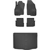 MOTOS Set di tappetini in gomma e tappetini per il bagagliaio per Fiat Punto EVO 2009-2012 Migliorare il comfort di viaggio con tappetino antiscivolo auto 3D- tappetini per tutte le stagioni auto, pro