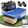 WERKTHOR Cunei per Camper (Blu) - [Set di 2] Cunei Collaudati per Caravan, Camper e Rimorchi [<13,5t] - Livellamento Senza Gradini, Cunei per Camper Incl. Borsa di Trasporto