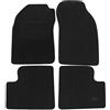 J&J AUTOMOTIVE Tappetini in Tessuto per Nissan Micra K11 1992-2002, Set da 4 Pezzi Anteriori e Posteriori, di Velluto su Misura, Antiscivolo, Colore Nero