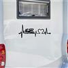Pimastickerslab Kit 1 Adesivo stickers camper BATTITO CARDIACO CUORE PASSIONE caravan roulotte decal scegli colore cod.1839 (070 NERO, cm 55 x 23)