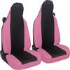 Susy Shop Coprisedili Auto Compatibili Per Smart fortwo, 450 451 e 453, Set 2 Fodere Anteriori, Tessuto Policotone (Nero/Rosa)