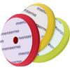 Detailmate, Spugna per lucidatura, set da 3: Menzerna Premium Pads: tampone di lucidatura rosso, duro taglio pesante, giallo, medio per taglio medio, verde, morbido finitura, 2 guanti di protezione