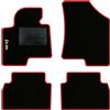 QUEMAR Tappetini Auto compatibili con Hyundai ix35 2009-2015 / Kit Tappeti in Moquette e Gomma su Misura (Set 2 Anteriori + 2 Posteriori) / Ricami e Colori Personalizzati (1 Ricamo, Bordo Rosso)