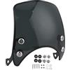 Fydun Parabrezza Moto, Retrò Deflettore D'aria per Moto Materiale PC Universale Cupolino per Faro da 5-7 Pollici Nero Moto Parte