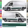 Auto-Dress Set di strisce laterali adesive/decorazioni adatte per Fiat Ducato nel colore desiderato, motivo: Camping Edition (nero opaco, interasse ruota: L2)