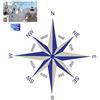 Generisch Rt81/1 Adesivo con bussola e simbolo nautico Rosa dei Venti, 25 x 25 cm