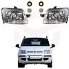 RICAMBYCAR Coppia Fari Fanali Anteriori Compatibili per FIAT PANDA dal 2003 al 2008 - Attacco Spinotto Giallo (Coppia)