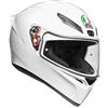 AGV K1 Agv E2205 Solid Casco Moto Uomo, Bianco, L