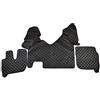 24/7 Auto Tappetini + Coprimotore Ecopelle per Iveco Stralis Hi Way Guida Sinistra Nero