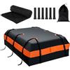 COSTWAY Borsa da Tetto per Auto Impermeabile 21Cu.Ft/595L, Box Tetto Universale con Tappetino Antiscivolo+ 10 Cinghie+ 6 Ganci, Sacca per Auto con/senza Barre Portapacchi(Arancione)