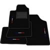 Generico Tappetini compatibili con Renault Clio 2-Clio Storia 1998-2012, ricamo bandiera, kit tappetini auto personalizzati, set tappeti in moquette, tappeto auto