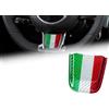 FINMOKAL Rivestimento interno del volante in vera fibra di carbonio compatibile con Fiat 500 595 Abarth 2017-2024 (tricolore)