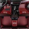 Maidao Tappetini Auto Personalizzati per Volkswagen Tiguan Passat T-Roc T-Cross Amarok New Beetle EOS CC Up Jetta ID4,Impermeabile Antiscivolo in Pelle PU Vino Rosso