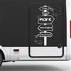 Generico Adesivo sticker camper frase frasi CARTELLO MARE MONTAGNA LAGO -caravan roulotte- accessori grafiche fiancata scegli colore cod.1975 (010 Bianco, cm 35 x 57)