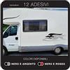 kamiustore Adesivo Laika Ecovip Classic per Camper in Vinile per Esterni - Kit 12 Adesivi componibili (Nero/Grigio Chiaro)