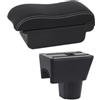SCKCPNHNPP per Dacia per Duster per Oroc 2012 2013 2014 2015 2016 2017 2018 Bracciolo Auto con Superficie Curva Pelle Installazione Semplice Centro Bracciolo Box(B2 Black White 3USB)