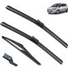 Autopixl Set di spazzole tergicristallo anteriori e posteriori compatibili con Hyundai IX20 2010-2020 Spazzole parabrezza parabrezza 26+14+12